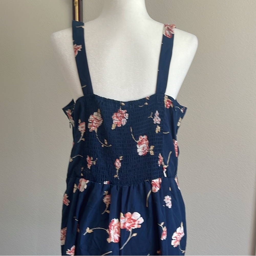 NEW Floral Navy Jumpsuit with Pink Accents Size XL - Picture 5 of 8